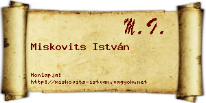 Miskovits István névjegykártya