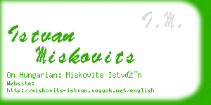 istvan miskovits business card